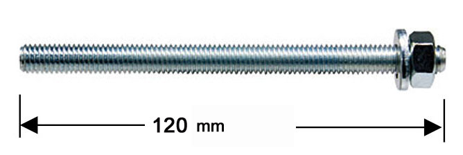 Gewindestange Edelstahl V2A Länge 120 mm